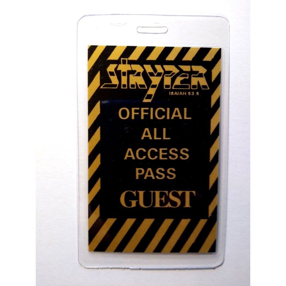 Stryper 1987 To Hell with the Devil Tour Backstage Pass Hard Rock Heavy Metal